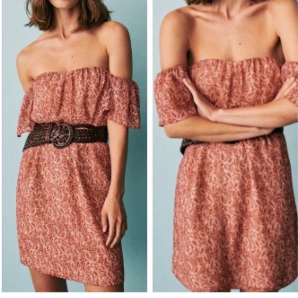 Sezane Alba Off the Shoulder Mini Dress